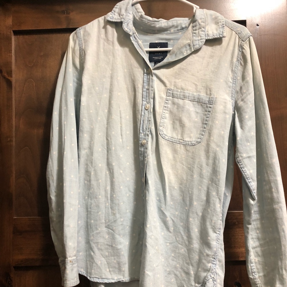 American eagle jean with white polka dots